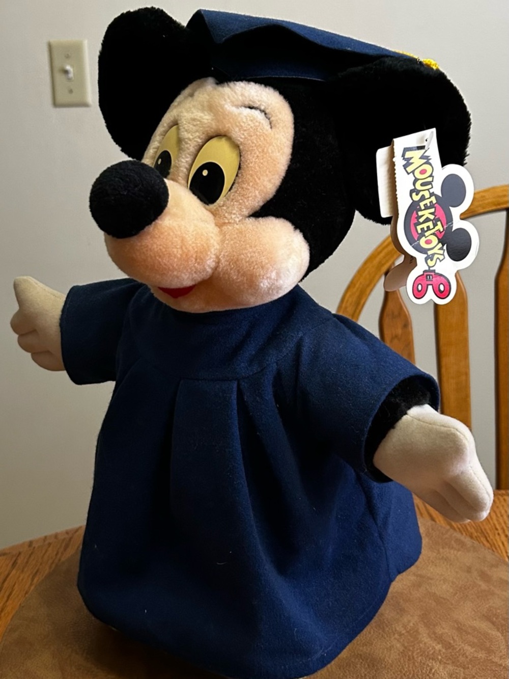 Vintage Disney Mickey Mouse Plush in Graduation Outfit